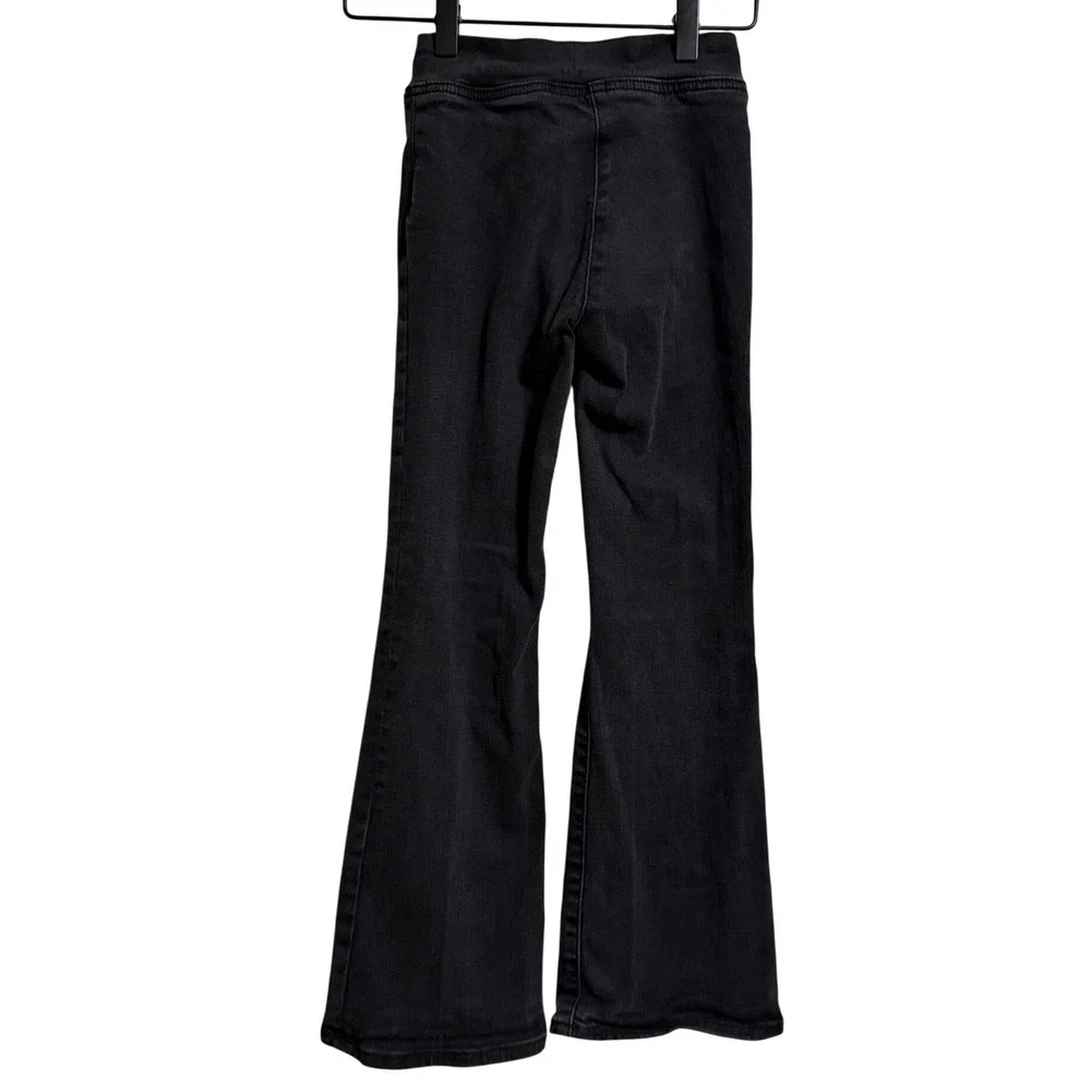 Gap Kids Girls 8 Slim 70s Flare High Rise Black Wash Jeans Pull On